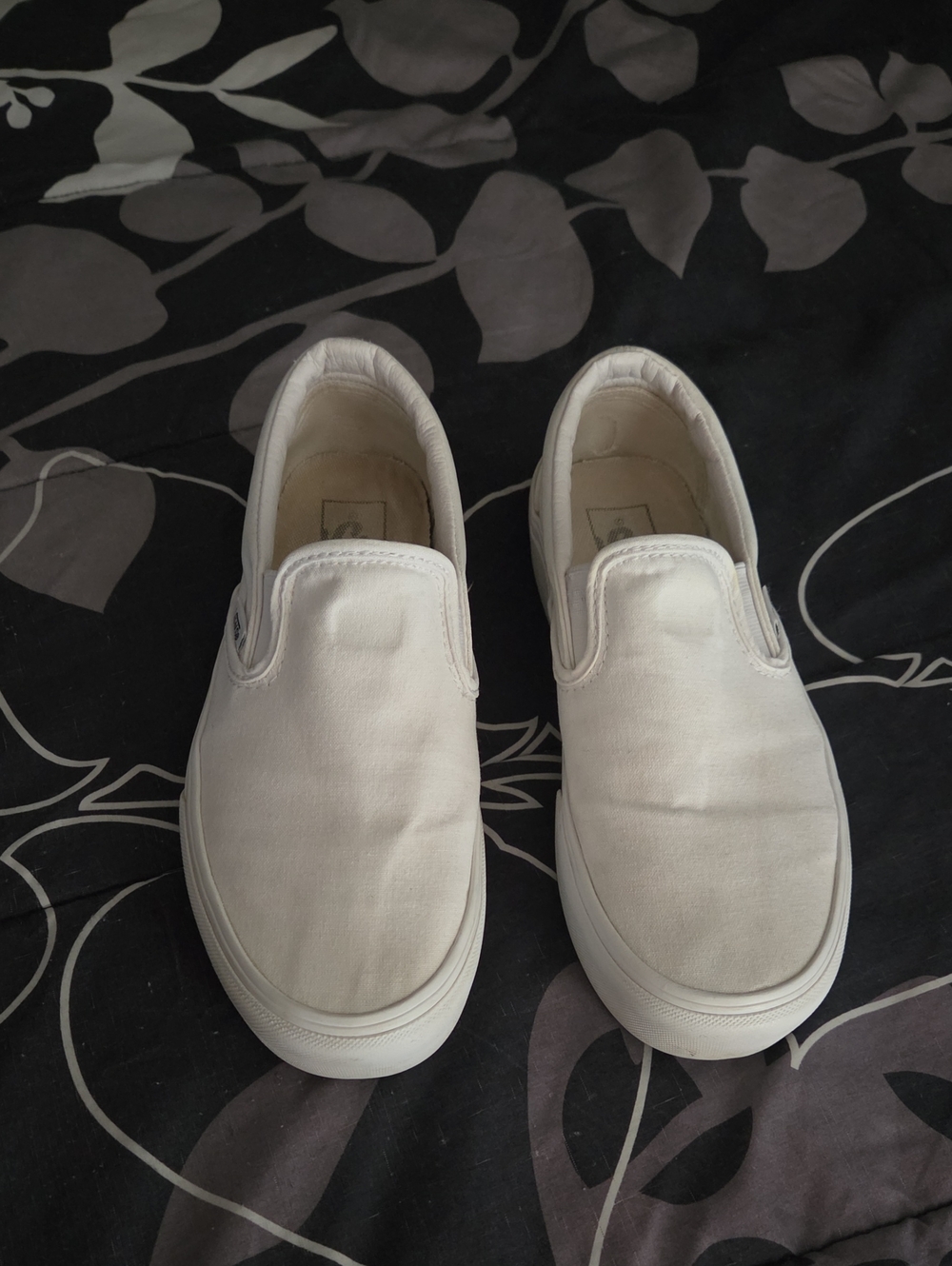 Vans White Slip-On Canvas Sneakers
